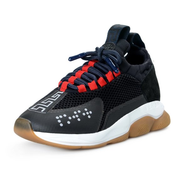 Versace Women's Chain Reaction Leather Sneakers - Picture 1 of 8